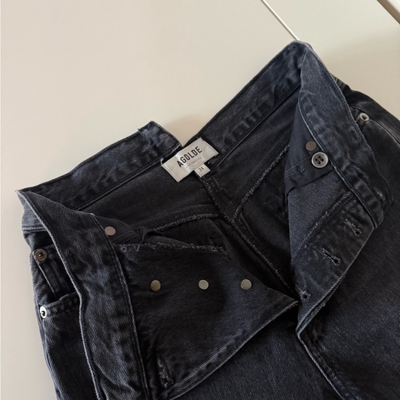 Agolde Women's Straight Leg Jeans in Black - Picture 4 of 5